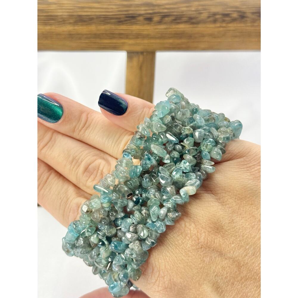 Genuine Blue Apatite Web Bracelet 7 inches